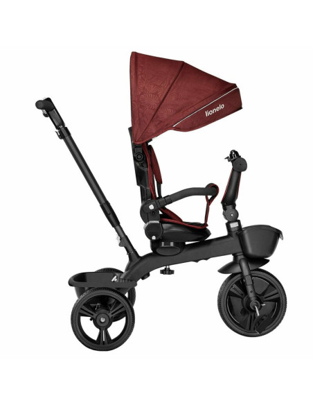 BN-LO-KORI_RED_BURGUNDY,Lionelo - Tricicleta Kori, Cu suport de picioare, Control al directiei, Scaun reversibil, Rotire 360 gra