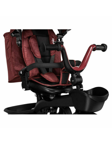 BN-LO-KORI_RED_BURGUNDY,Lionelo - Tricicleta Kori, Cu suport de picioare, Control al directiei, Scaun reversibil, Rotire 360 gra