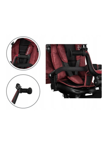 BN-LO-KORI_RED_BURGUNDY,Lionelo - Tricicleta Kori, Cu suport de picioare, Control al directiei, Scaun reversibil, Rotire 360 gra