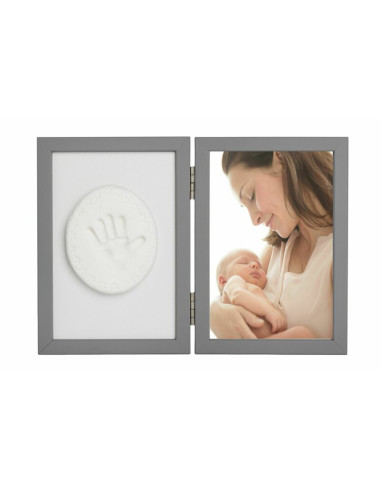 BN-BH_TM_GREY,Baby HandPrint - Kit rama foto 10x15 cm, Cu amprenta, Tiny Memories, Non-toxic, Conform cu standardul european de 