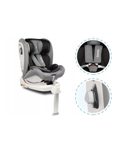 BN-LO-BRAAM_STONE,Lionelo - Scaun auto Braam Stone Pozitie de somn, Protectie laterala, Rotire 360 grade, 0-36 Kg, cu Isofix, Co