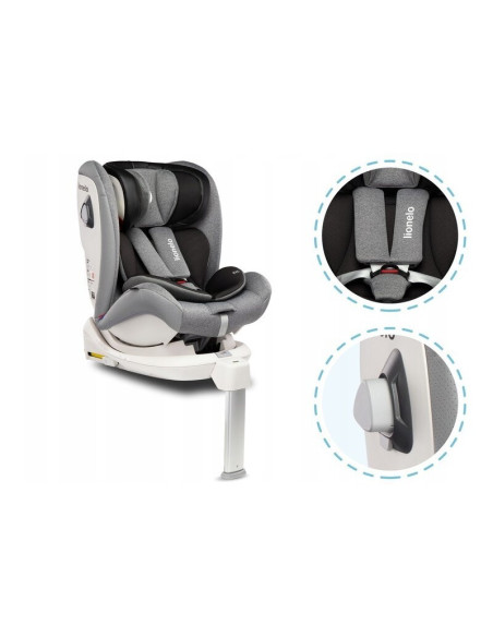 BN-LO-BRAAM_STONE,Lionelo - Scaun auto Braam Stone Pozitie de somn, Protectie laterala, Rotire 360 grade, 0-36 Kg, cu Isofix, Co