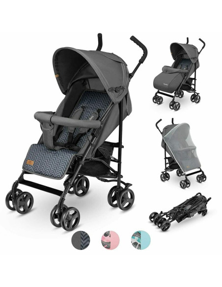 BN-LO-ELIA_GRAPHITE,Lionelo - Carucior sport Elia, Cu husa de picioare, Cu plasa de tantari, Conform cu standardul european de s