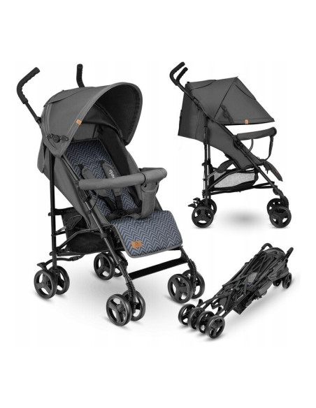 BN-LO-ELIA_GRAPHITE,Lionelo - Carucior sport Elia, Cu husa de picioare, Cu plasa de tantari, Conform cu standardul european de s