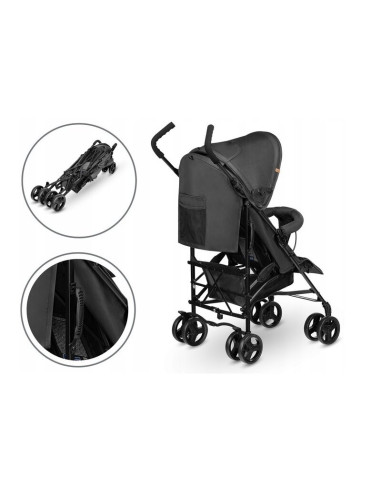 BN-LO-ELIA_GRAPHITE,Lionelo - Carucior sport Elia, Cu husa de picioare, Cu plasa de tantari, Conform cu standardul european de s