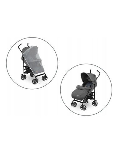 BN-LO-ELIA_GRAPHITE,Lionelo - Carucior sport Elia, Cu husa de picioare, Cu plasa de tantari, Conform cu standardul european de s