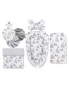 BN-5907501408746,MimiNu - Set 4 in 1 Cosulet bebelus Baby Cocoon 75x55 cm, Husa 100% bumbac, Din bumbac certificat Oeko Tex Stan