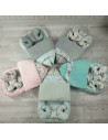 BN-5907501408746,MimiNu - Set 4 in 1 Cosulet bebelus Baby Cocoon 75x55 cm, Husa 100% bumbac, Din bumbac certificat Oeko Tex Stan