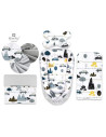 BN-6426972004534,MimiNu - Set 4 in 1 Cosulet bebelus Baby Cocoon 75x55 cm, Husa 100% bumbac, Din bumbac certificat Oeko Tex Stan