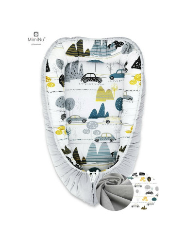 BN-6426972004534,MimiNu - Set 4 in 1 Cosulet bebelus Baby Cocoon 75x55 cm, Husa 100% bumbac, Din bumbac certificat Oeko Tex Stan