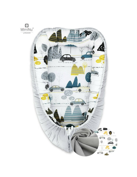 BN-6426972004534,MimiNu - Set 4 in 1 Cosulet bebelus Baby Cocoon 75x55 cm, Husa 100% bumbac, Din bumbac certificat Oeko Tex Stan