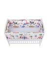 BN-BN200,Babyneeds - Set 2 bucati aparatori pat, 2 x 180x35 cm, Bumbac, pentru patut 120x60 cm, Bufnitele vesele, Alb