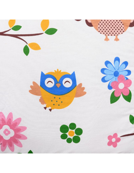 BN-BN200,Babyneeds - Set 2 bucati aparatori pat, 2 x 180x35 cm, Bumbac, pentru patut 120x60 cm, Bufnitele vesele, Alb