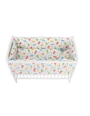 BN-BN203,BabyNeeds - Lenjerie patut 5 piese, Cu doua protectii laterale, Pernuta, Plapumioara, Cearceaf, Din bumbac, Pentru patu