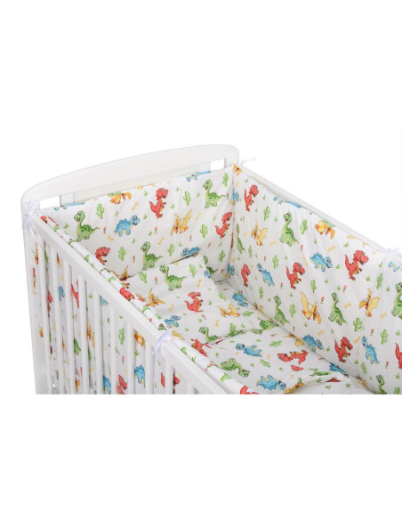 BN-BN203,BabyNeeds - Lenjerie patut 5 piese, Cu doua protectii laterale, Pernuta, Plapumioara, Cearceaf, Din bumbac, Pentru patu
