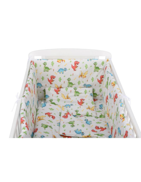 BN-BN203,BabyNeeds - Lenjerie patut 5 piese, Cu doua protectii laterale, Pernuta, Plapumioara, Cearceaf, Din bumbac, Pentru patu