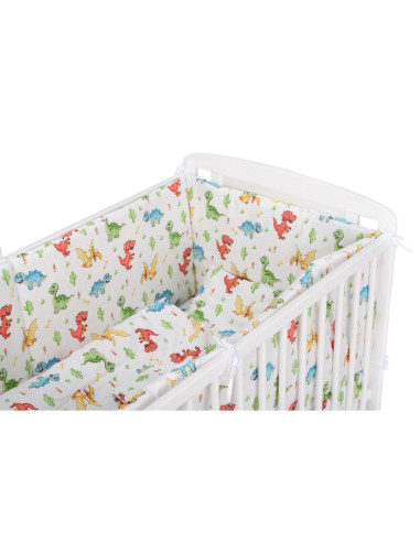 BN-BN203,BabyNeeds - Lenjerie patut 5 piese, Cu doua protectii laterale, Pernuta, Plapumioara, Cearceaf, Din bumbac, Pentru patu
