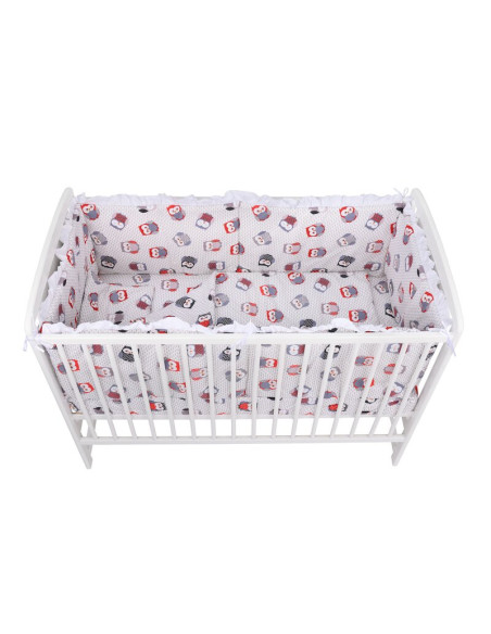 BN-BN210,BabyNeeds - Lenjerie patut 5 piese, Cu doua protectii laterale, Pernuta, Plapumioara, Cearceaf, Din bumbac, Pentru patu