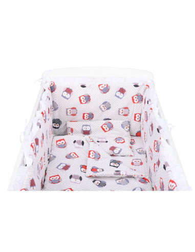 BN-BN210,BabyNeeds - Lenjerie patut 5 piese, Cu doua protectii laterale, Pernuta, Plapumioara, Cearceaf, Din bumbac, Pentru patu