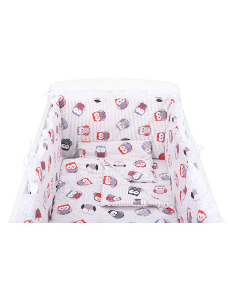 BN-BN210,BabyNeeds - Lenjerie patut 5 piese, Cu doua protectii laterale, Pernuta, Plapumioara, Cearceaf, Din bumbac, Pentru patu