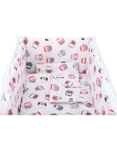 BN-BN210,BabyNeeds - Lenjerie patut 5 piese, Cu doua protectii laterale, Pernuta, Plapumioara, Cearceaf, Din bumbac, Pentru patu
