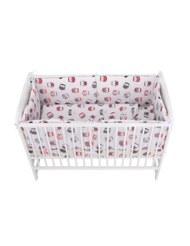 BN-BN211,BabyNeeds - Lenjerie patut 5 piese, Cu doua protectii laterale, Pernuta, Plapumioara, Cearceaf, Din bumbac, Pentru patu