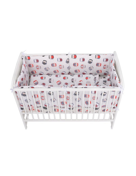 BN-BN211,BabyNeeds - Lenjerie patut 5 piese, Cu doua protectii laterale, Pernuta, Plapumioara, Cearceaf, Din bumbac, Pentru patu
