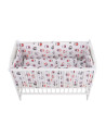 BN-BN211,BabyNeeds - Lenjerie patut 5 piese, Cu doua protectii laterale, Pernuta, Plapumioara, Cearceaf, Din bumbac, Pentru patu