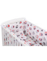 BN-BN211,BabyNeeds - Lenjerie patut 5 piese, Cu doua protectii laterale, Pernuta, Plapumioara, Cearceaf, Din bumbac, Pentru patu