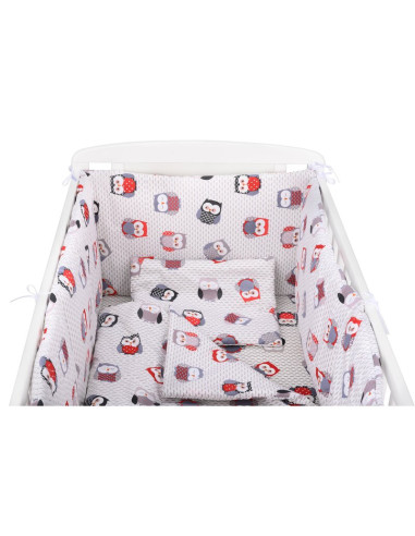 BN-BN211,BabyNeeds - Lenjerie patut 5 piese, Cu doua protectii laterale, Pernuta, Plapumioara, Cearceaf, Din bumbac, Pentru patu