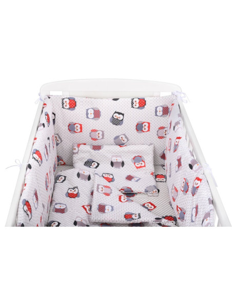 BN-BN211,BabyNeeds - Lenjerie patut 5 piese, Cu doua protectii laterale, Pernuta, Plapumioara, Cearceaf, Din bumbac, Pentru patu