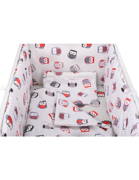 BN-BN211,BabyNeeds - Lenjerie patut 5 piese, Cu doua protectii laterale, Pernuta, Plapumioara, Cearceaf, Din bumbac, Pentru patu