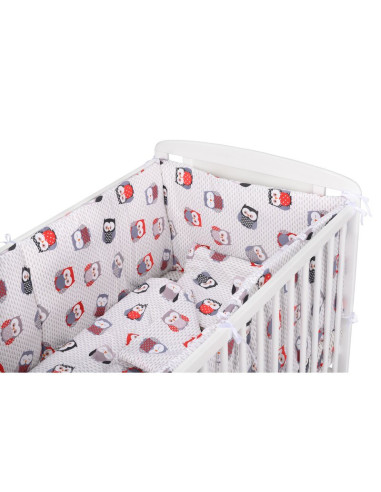 BN-BN211,BabyNeeds - Lenjerie patut 5 piese, Cu doua protectii laterale, Pernuta, Plapumioara, Cearceaf, Din bumbac, Pentru patu