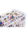 BN-BN214,BabyNeeds - Lenjerie patut 3 piese, Cu doua protectii laterale, Cerceaf, Din bumbac, Pentru patut 120x60 cm, Bufnitele 