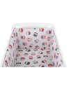 BN-BN215,BabyNeeds - Lenjerie patut 3 piese, Cu doua protectii laterale, Cerceaf, Din bumbac, Pentru patut 120x60 cm, Bufnite, G