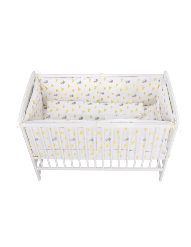 BN-BN216,BabyNeeds - Lenjerie patut 5 piese, Cu doua protectii laterale, Pernuta, Plapumioara, Cearceaf, Din bumbac, Pentru patu