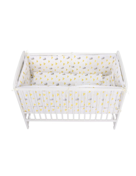BN-BN216,BabyNeeds - Lenjerie patut 5 piese, Cu doua protectii laterale, Pernuta, Plapumioara, Cearceaf, Din bumbac, Pentru patu