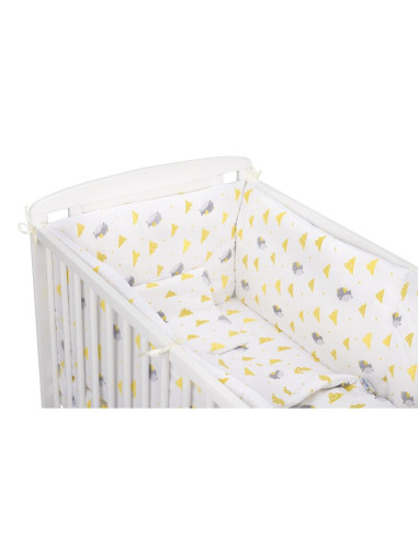 BN-BN216,BabyNeeds - Lenjerie patut 5 piese, Cu doua protectii laterale, Pernuta, Plapumioara, Cearceaf, Din bumbac, Pentru patu