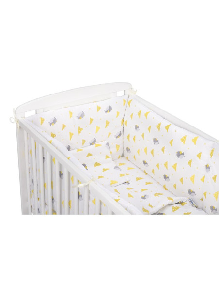 BN-BN216,BabyNeeds - Lenjerie patut 5 piese, Cu doua protectii laterale, Pernuta, Plapumioara, Cearceaf, Din bumbac, Pentru patu