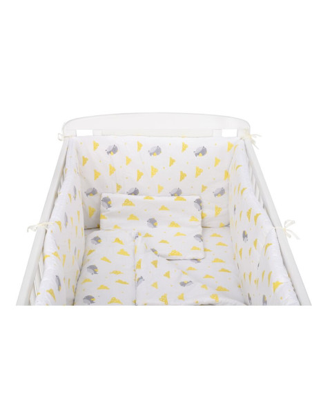BN-BN216,BabyNeeds - Lenjerie patut 5 piese, Cu doua protectii laterale, Pernuta, Plapumioara, Cearceaf, Din bumbac, Pentru patu