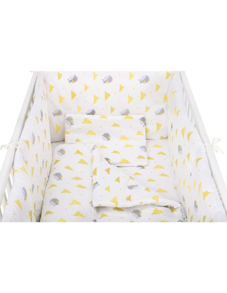 BN-BN216,BabyNeeds - Lenjerie patut 5 piese, Cu doua protectii laterale, Pernuta, Plapumioara, Cearceaf, Din bumbac, Pentru patu