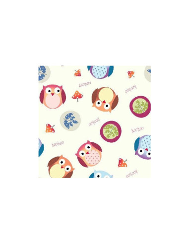 BN-QM_20868,Qmini - Scutec refolosibil cu multiple intrebuintari, Din fibra de bambus, Dimensiune 75 x 75 cm, Owls