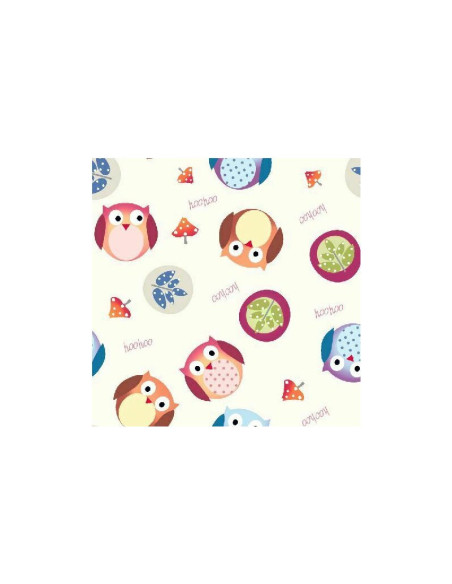BN-QM_20868,Qmini - Scutec refolosibil cu multiple intrebuintari, Din fibra de bambus, Dimensiune 75 x 75 cm, Owls