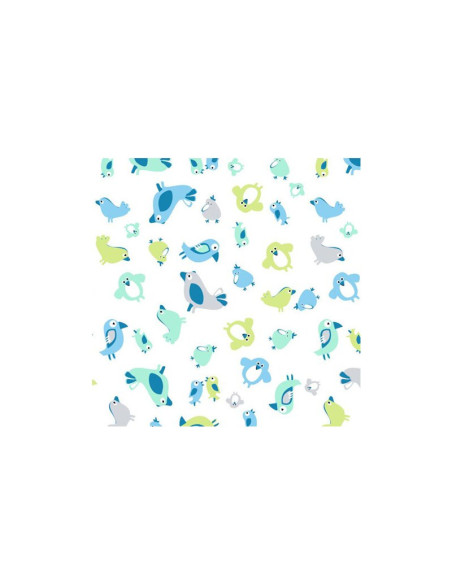 BN-QM_21197,Qmini - Scutec refolosibil cu multiple intrebuintari, Din fibra de bambus, Dimensiune, 75 x 75 cm, Birds Blue