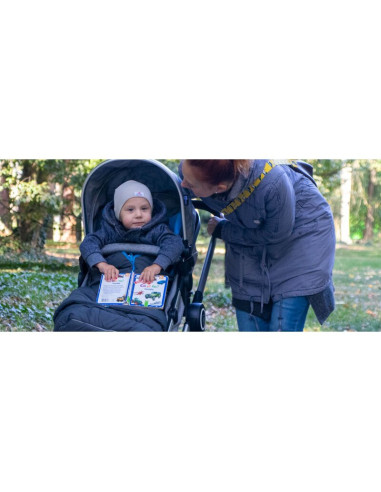 BN-531821,Petite&Mars - Sac de iarna pentru carucior, landou sau scaun auto Jibot, 100x48 cm, Impermeabil, Cu elemente reflector