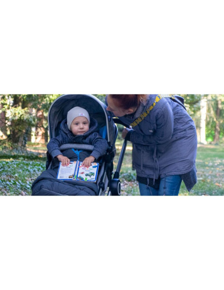 BN-531821,Petite&Mars - Sac de iarna pentru carucior, landou sau scaun auto Jibot, 100x48 cm, Impermeabil, Cu elemente reflector