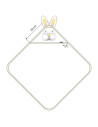 BN-QM_22493,Qmini - Prosop pufos cu gluga pentru bebelusi si copii, Din bambus, Dimensiune 85x85 cm, Rabbit Yellow