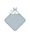 BN-QM_22492,Qmini - Prosop pufos cu gluga pentru bebelusi si copii, Din bambus, Dimensiune 85x85 cm, Rabbit Mint
