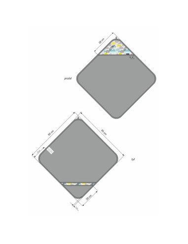 BN-QM_22327,Qmini - Prosop pufos cu gluga pentru bebelusi si copii, Din bambus, Dimensiune 85x85 cm, Clouds Grey