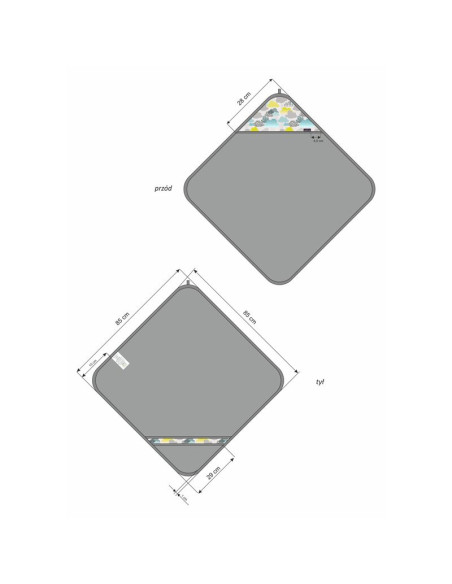 BN-QM_22327,Qmini - Prosop pufos cu gluga pentru bebelusi si copii, Din bambus, Dimensiune 85x85 cm, Clouds Grey
